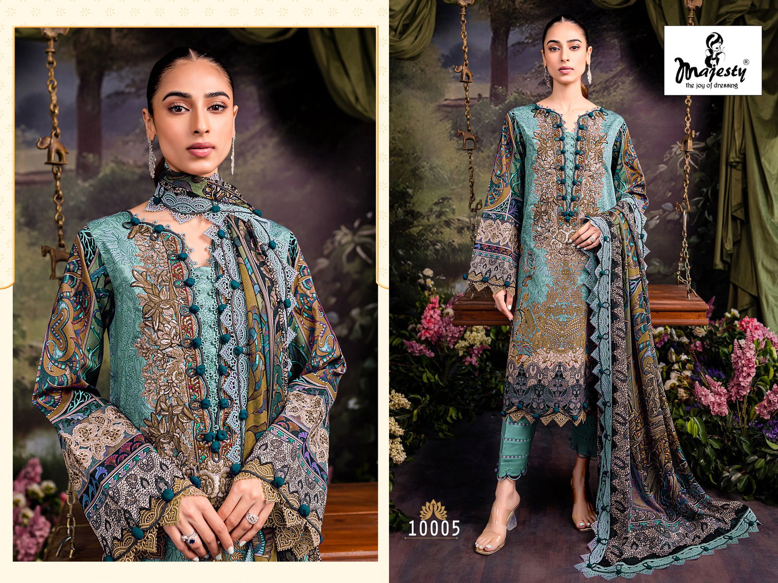 Majesty Bliss line Luxury lawn Cambric Cotton Pakistani Suits Wholesale Shop In Surat